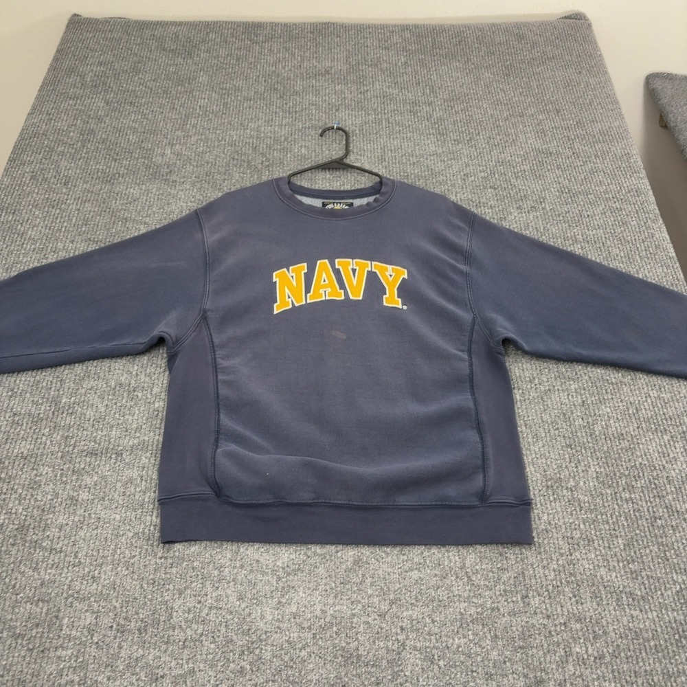 Vintage Navy Steve & Barry's Sweatshirt Mens M Blue Cotton Heavyweight Sporty